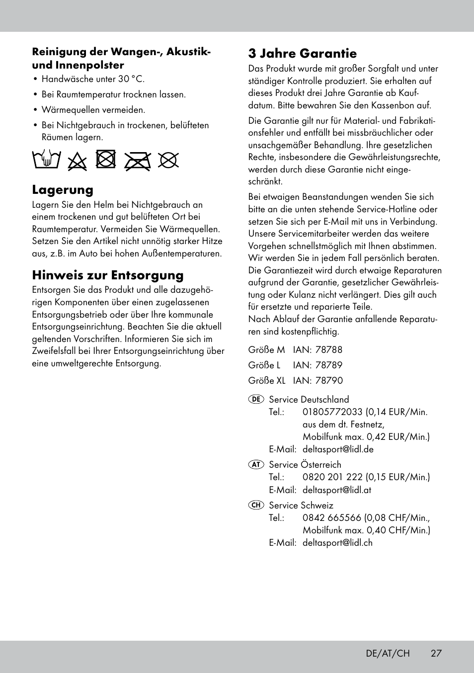 3 jahre garantie, Lagerung, Hinweis zur entsorgung | Crivit DS-MULTIX301 User Manual | Page 25 / 26