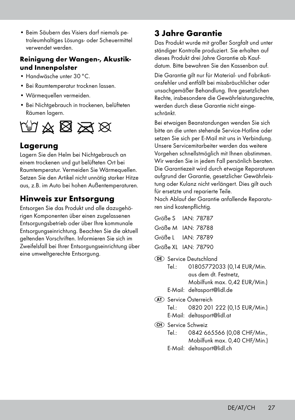 3 jahre garantie, Lagerung, Hinweis zur entsorgung | Crivit DS-MULTIX301 User Manual | Page 25 / 26