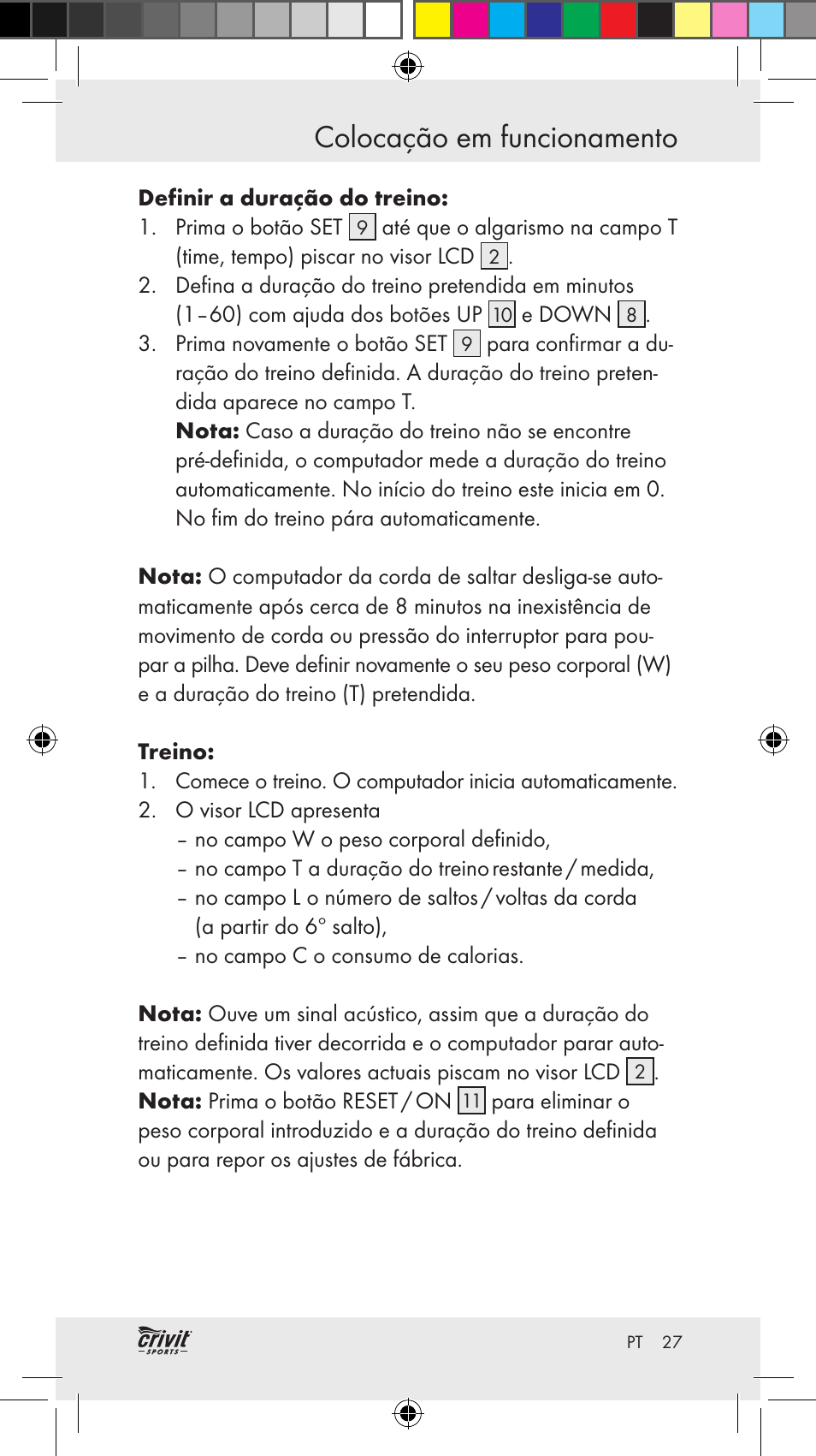 Colocação em funcionamento | Crivit Z31037 User Manual | Page 27 / 46