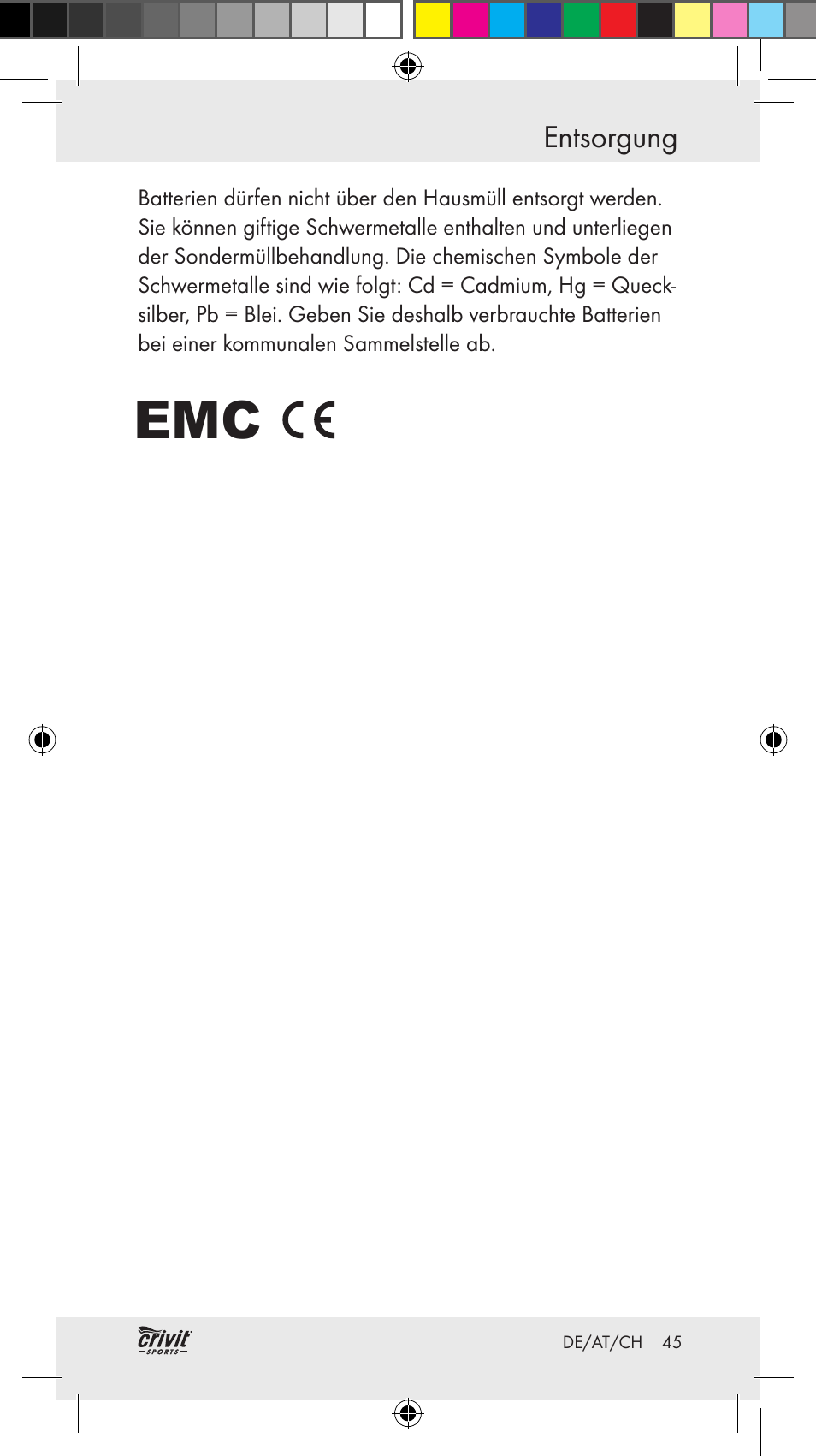 Crivit Z31037 User Manual | Page 45 / 46