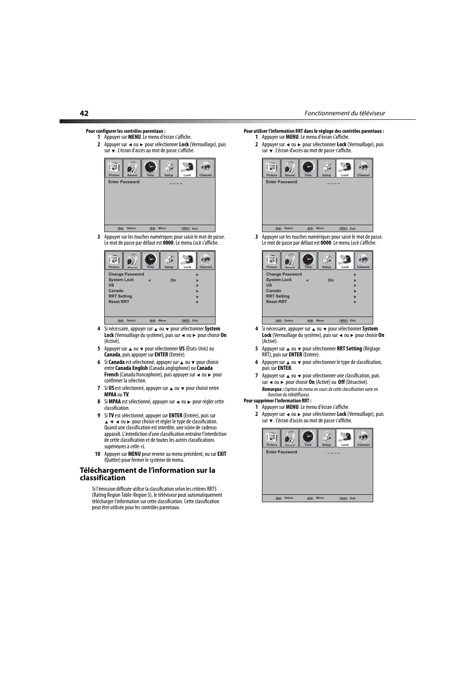 Fonctionnement du téléviseur | Dynex DX-LCD32-09 User Manual | Page 42 / 76