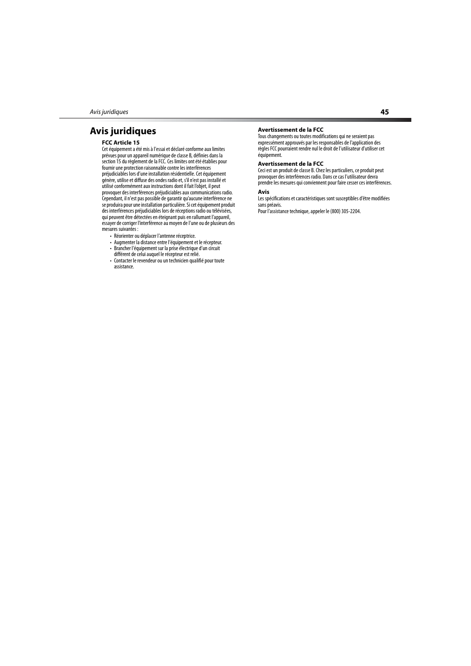 Avis juridiques | Dynex DX-LCD32-09 User Manual | Page 45 / 76