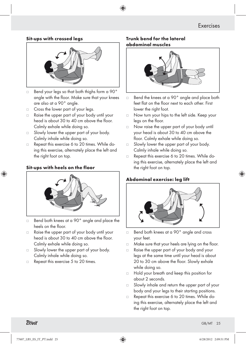 Exercises | Crivit Z30601 User Manual | Page 27 / 36