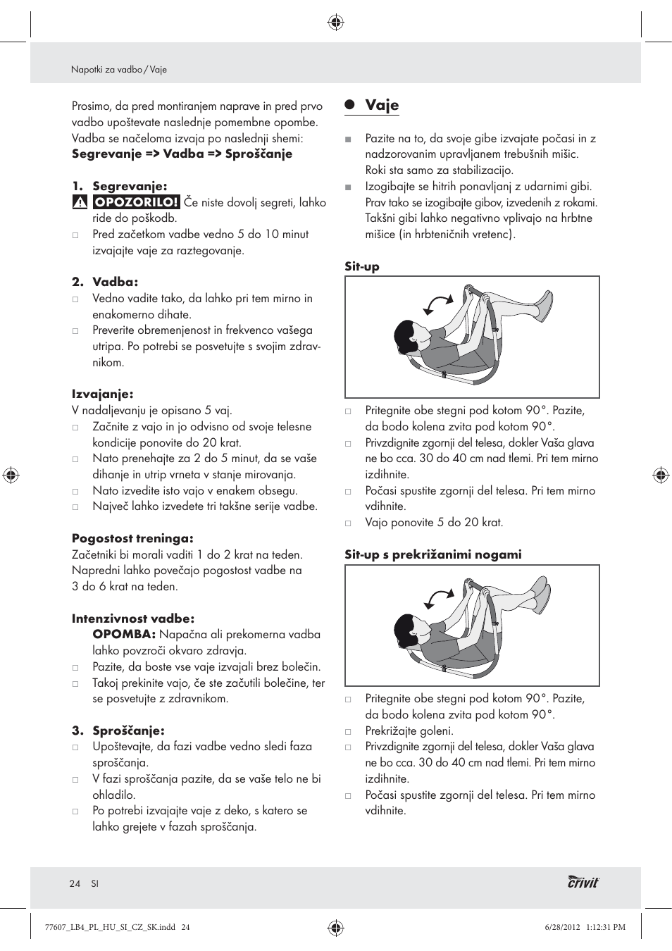 Vaje | Crivit Z30601 User Manual | Page 26 / 48