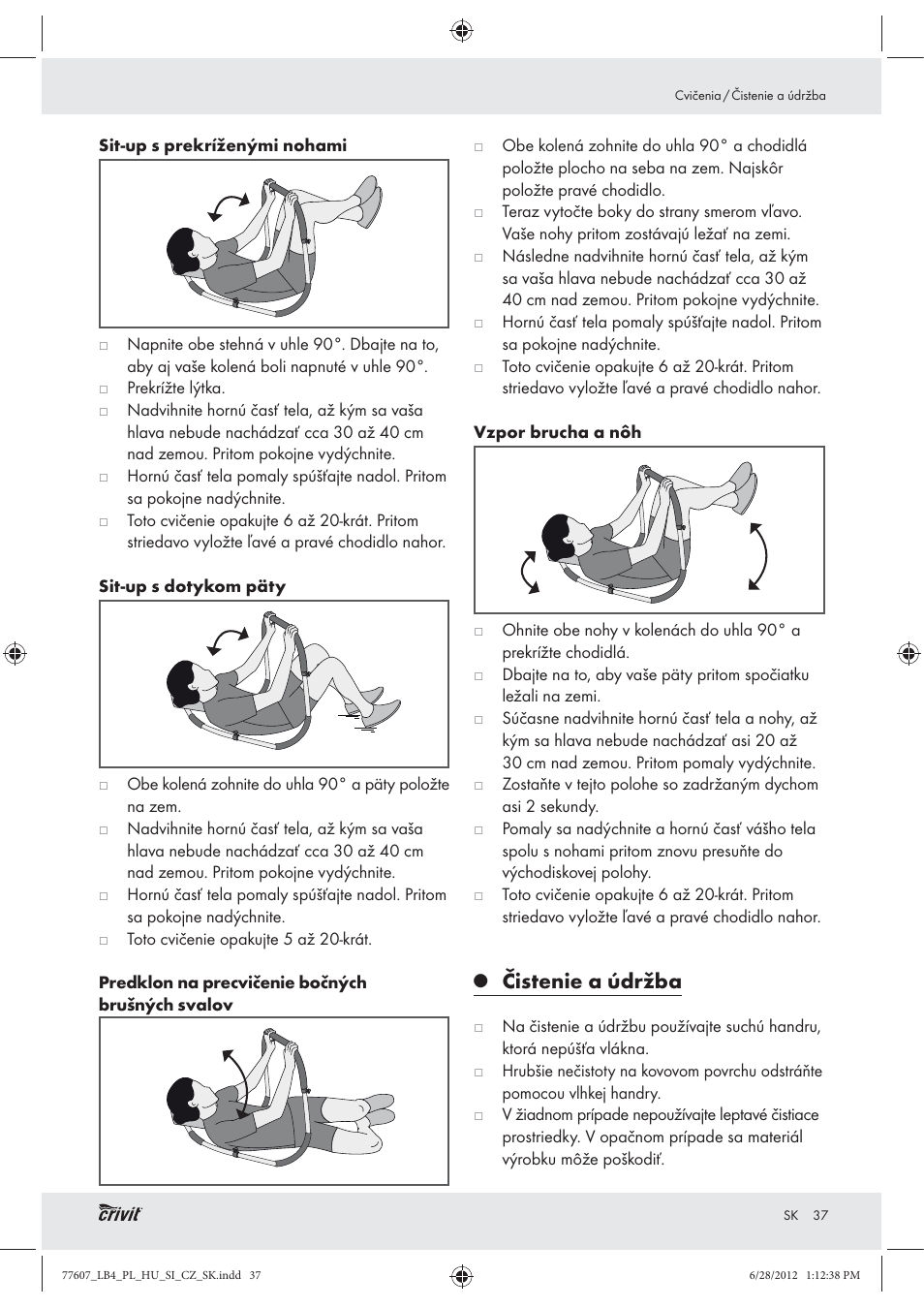 Čistenie a údržba | Crivit Z30601 User Manual | Page 39 / 48