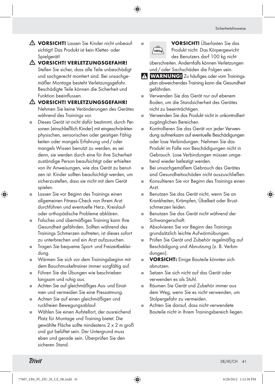 Crivit Z30601 User Manual | Page 43 / 48