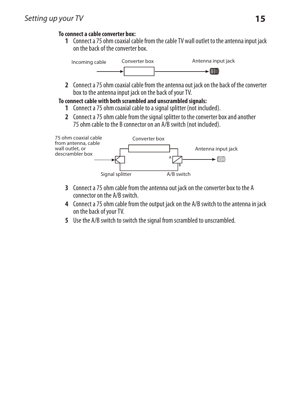 Setting up your tv | Dynex DX-RCRT20-09 User Manual | Page 15 / 44