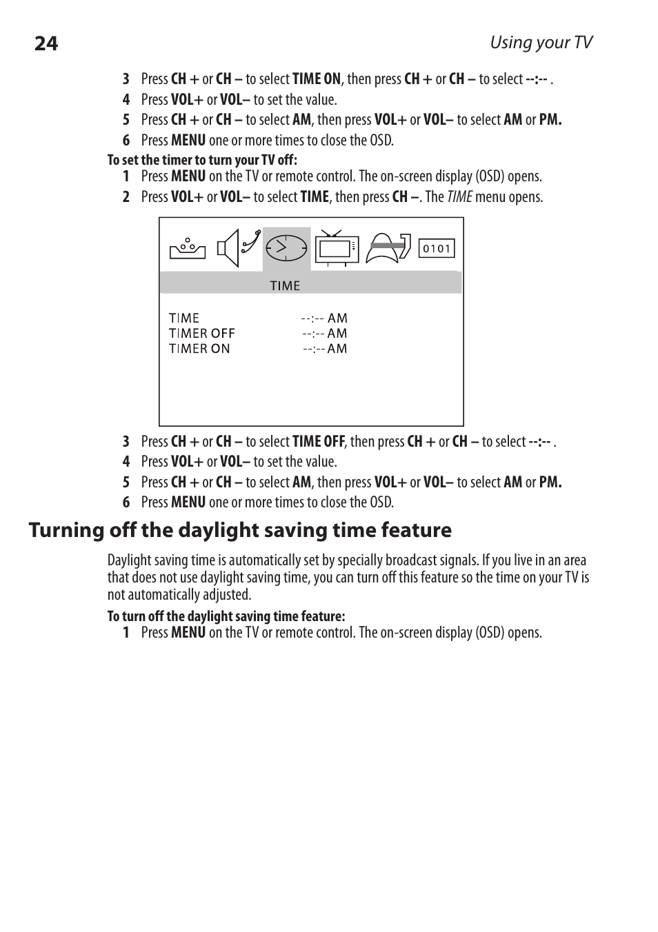 Turning off the daylight saving time feature | Dynex DX-RCRT20-09 User Manual | Page 24 / 44
