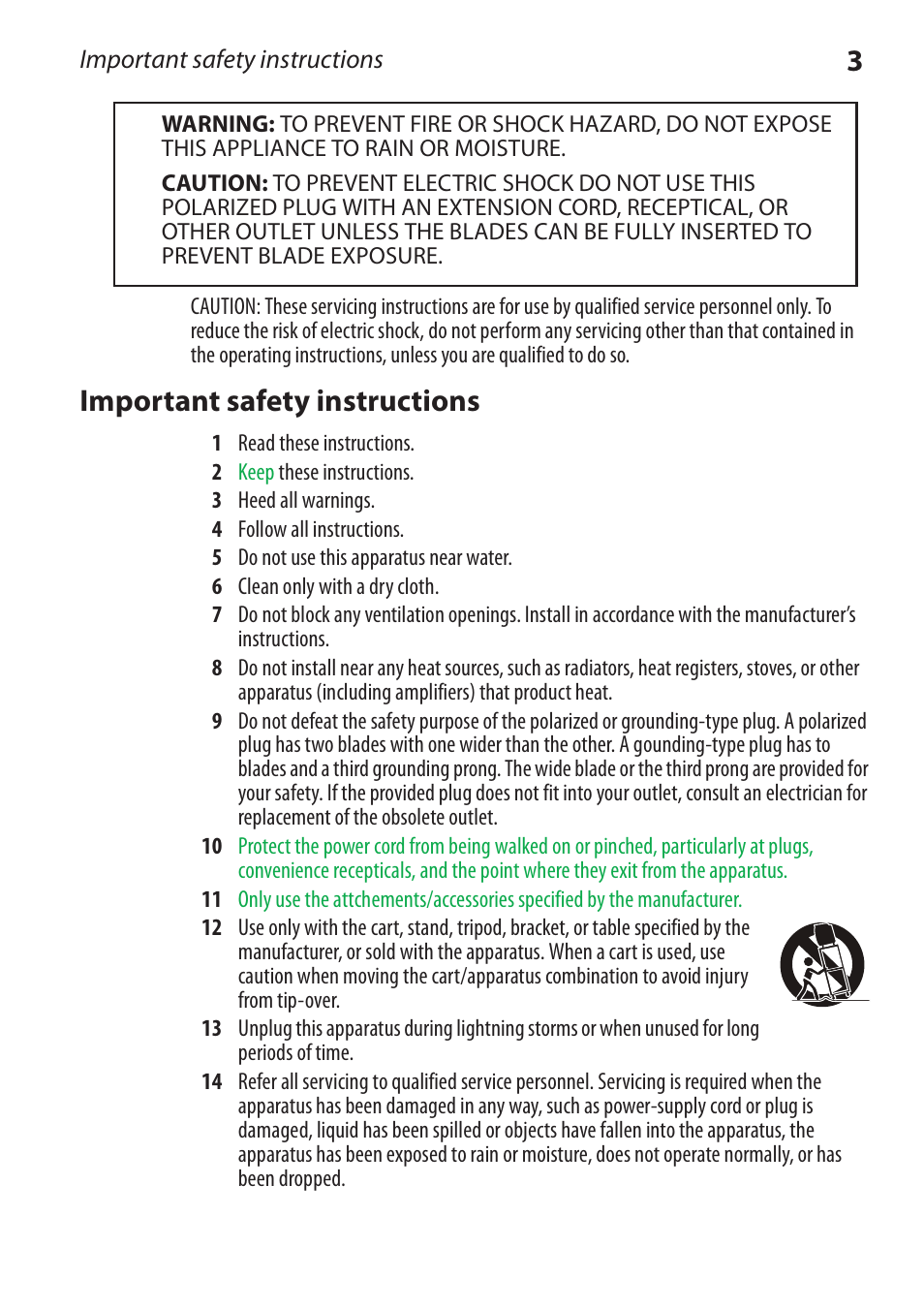 Important safety instructions | Dynex DX-RCRT20-09 User Manual | Page 3 / 44