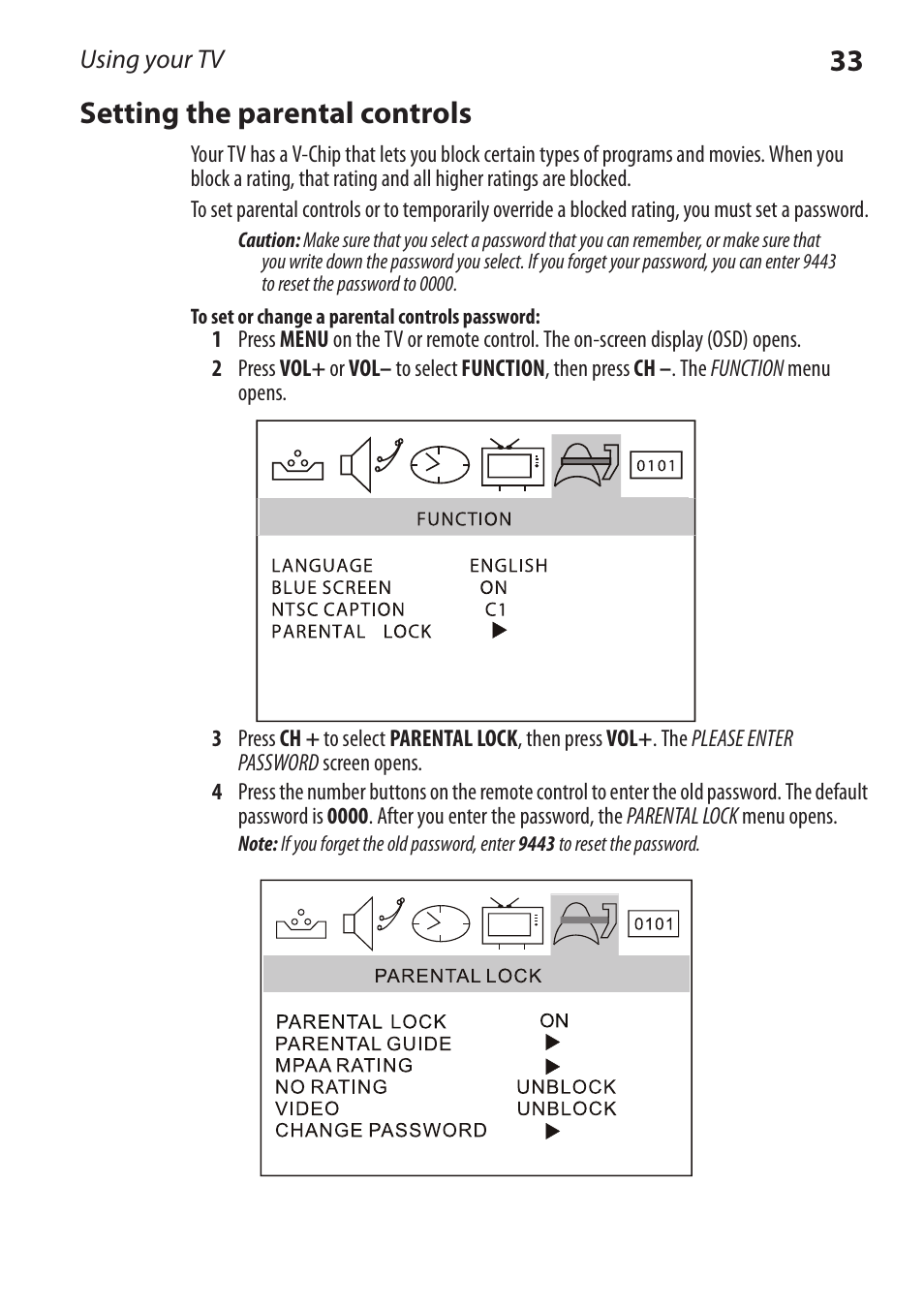 33 setting the parental controls | Dynex DX-RCRT20-09 User Manual | Page 33 / 44