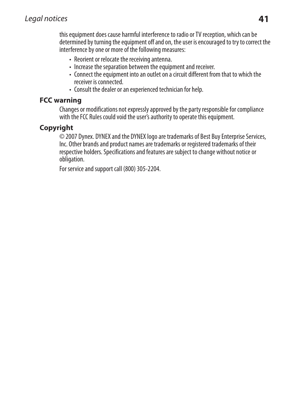 Dynex DX-RCRT20-09 User Manual | Page 41 / 44