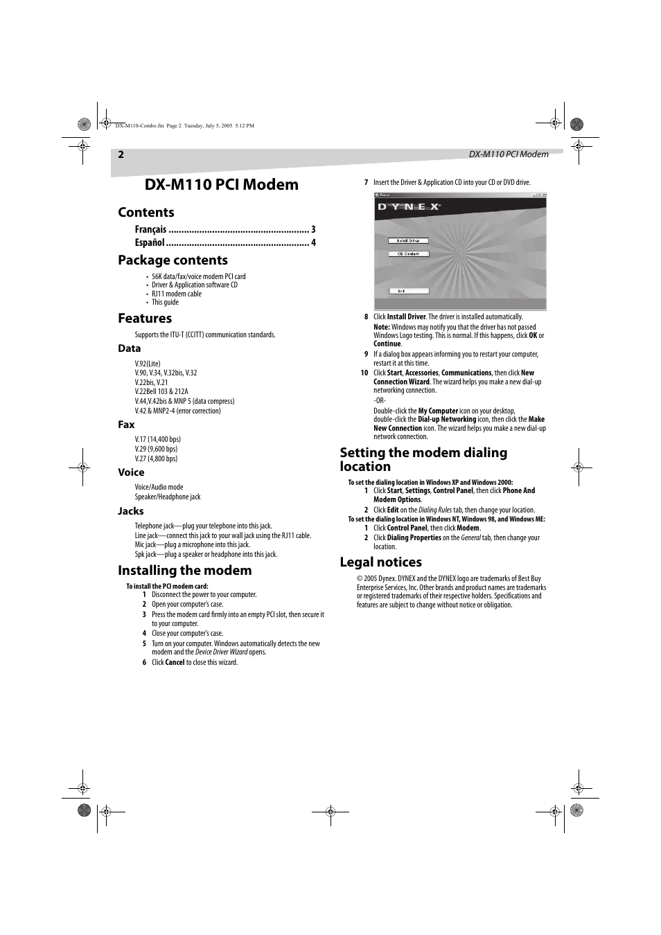 Dynex DX-M110 User Manual | Page 2 / 8