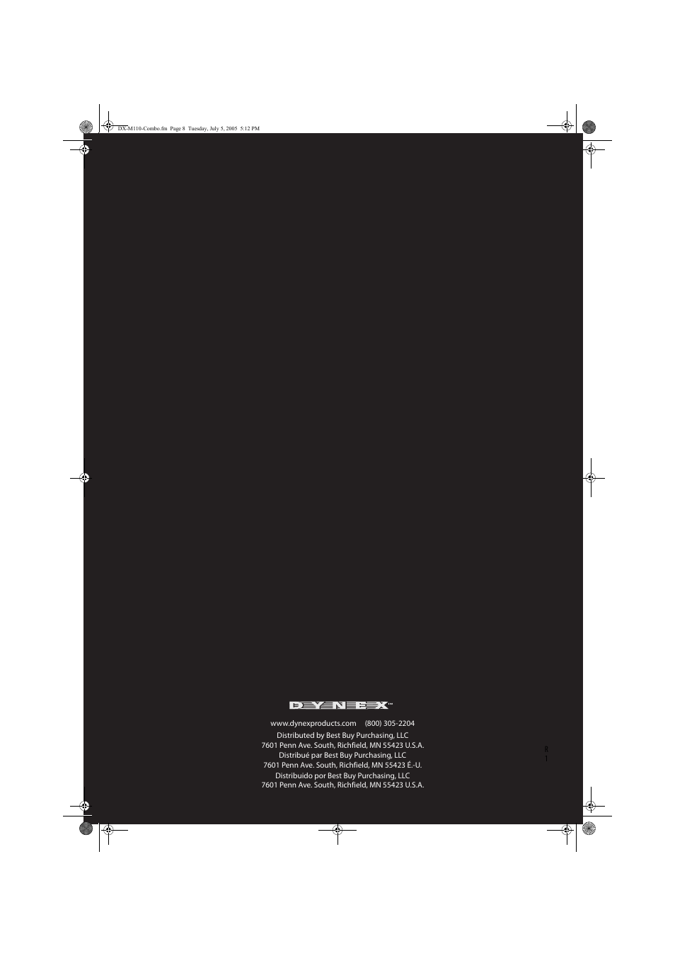 Dynex DX-M110 User Manual | Page 8 / 8