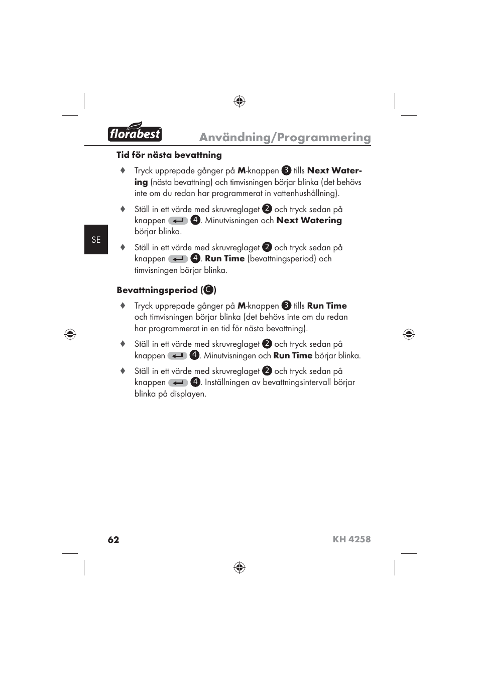 Användning/programmering | Florabest KH 4258 User Manual | Page 64 / 98