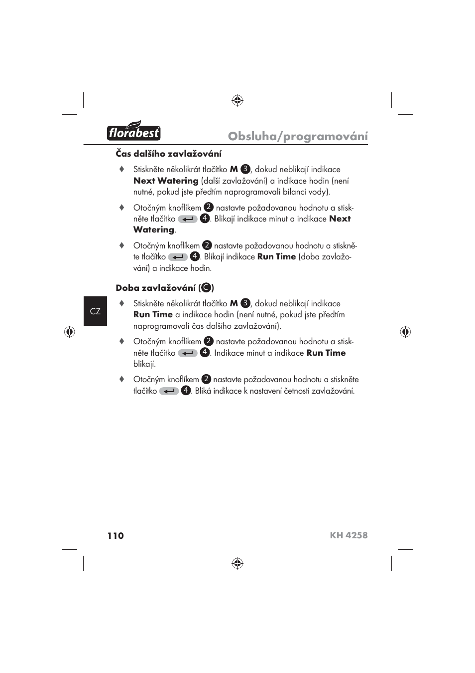 Obsluha/programování | Florabest KH 4258 User Manual | Page 112 / 170