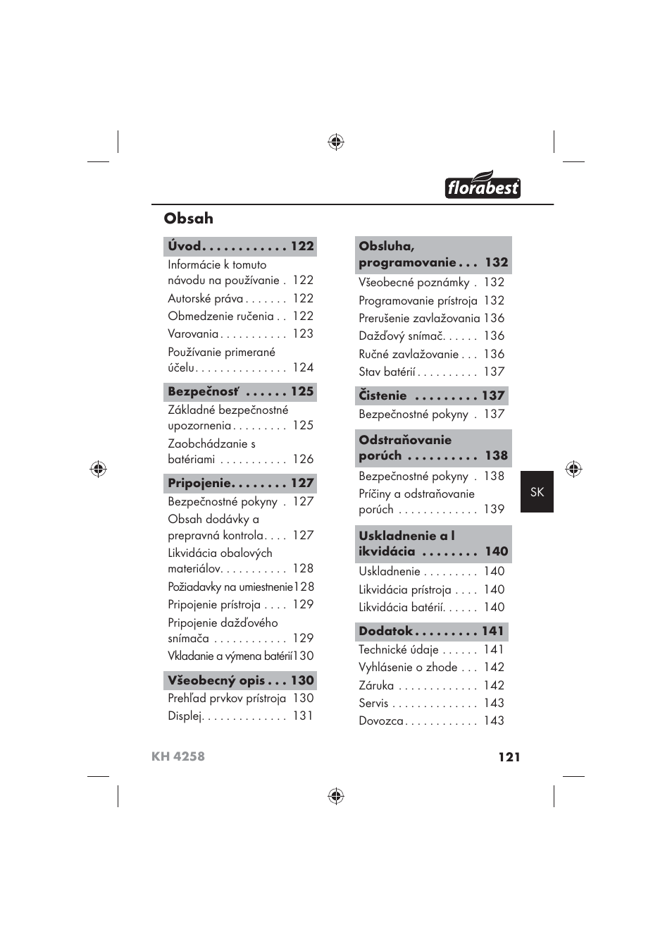 Florabest KH 4258 User Manual | Page 123 / 170