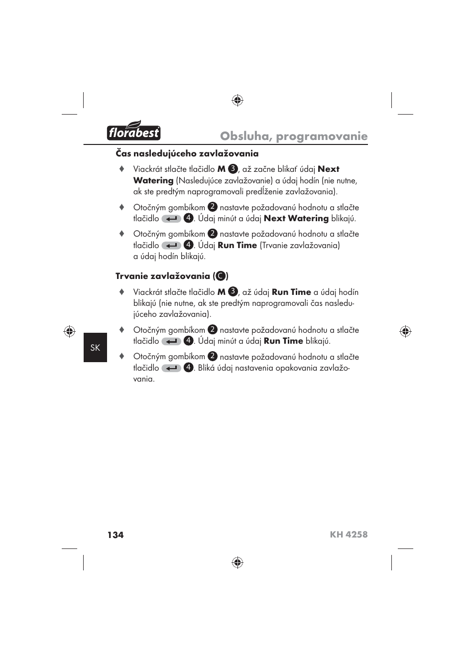 Obsluha, programovanie | Florabest KH 4258 User Manual | Page 136 / 170