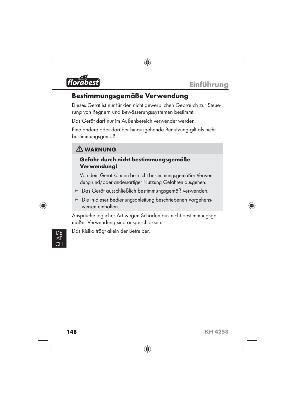 Einführung, Bestimmungsgemäße verwendung | Florabest KH 4258 User Manual | Page 150 / 170