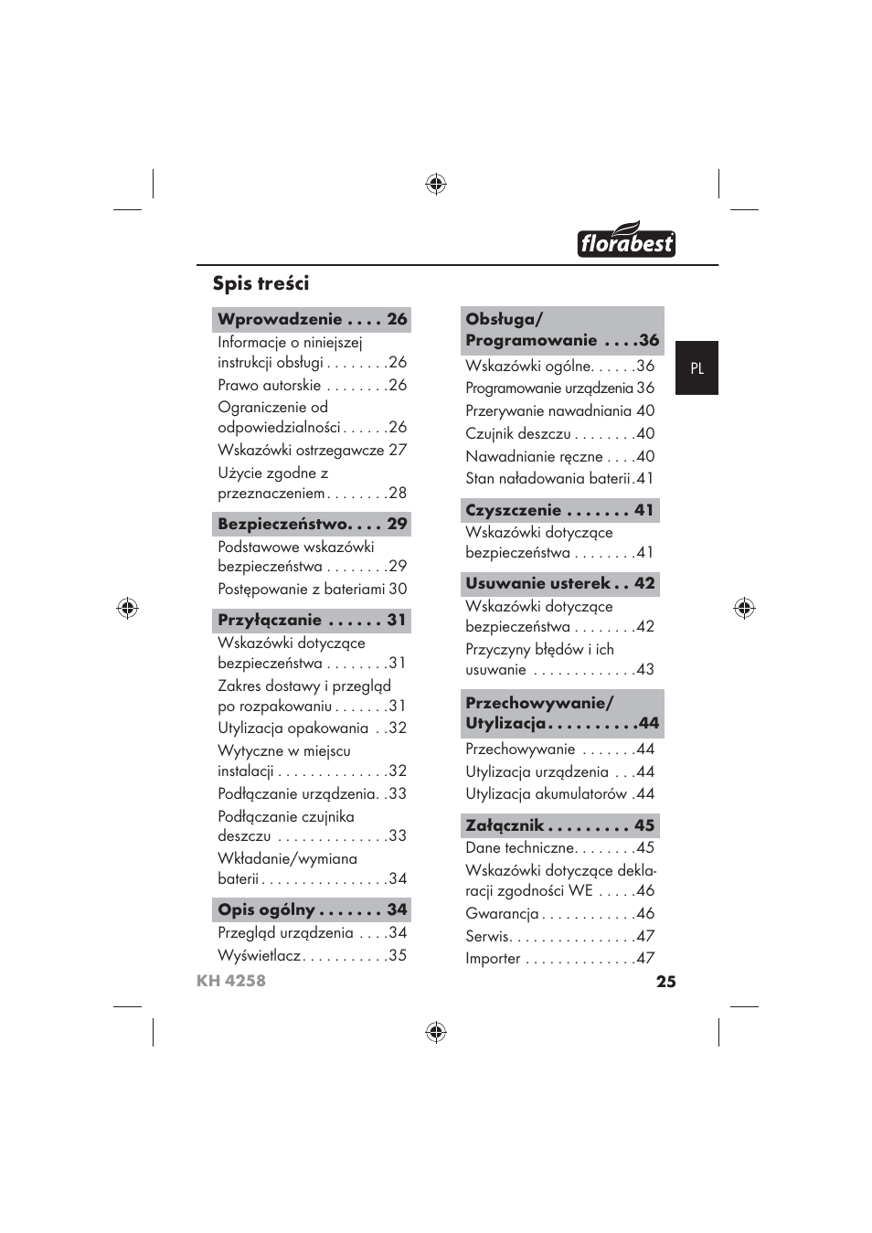 Florabest KH 4258 User Manual | Page 27 / 170