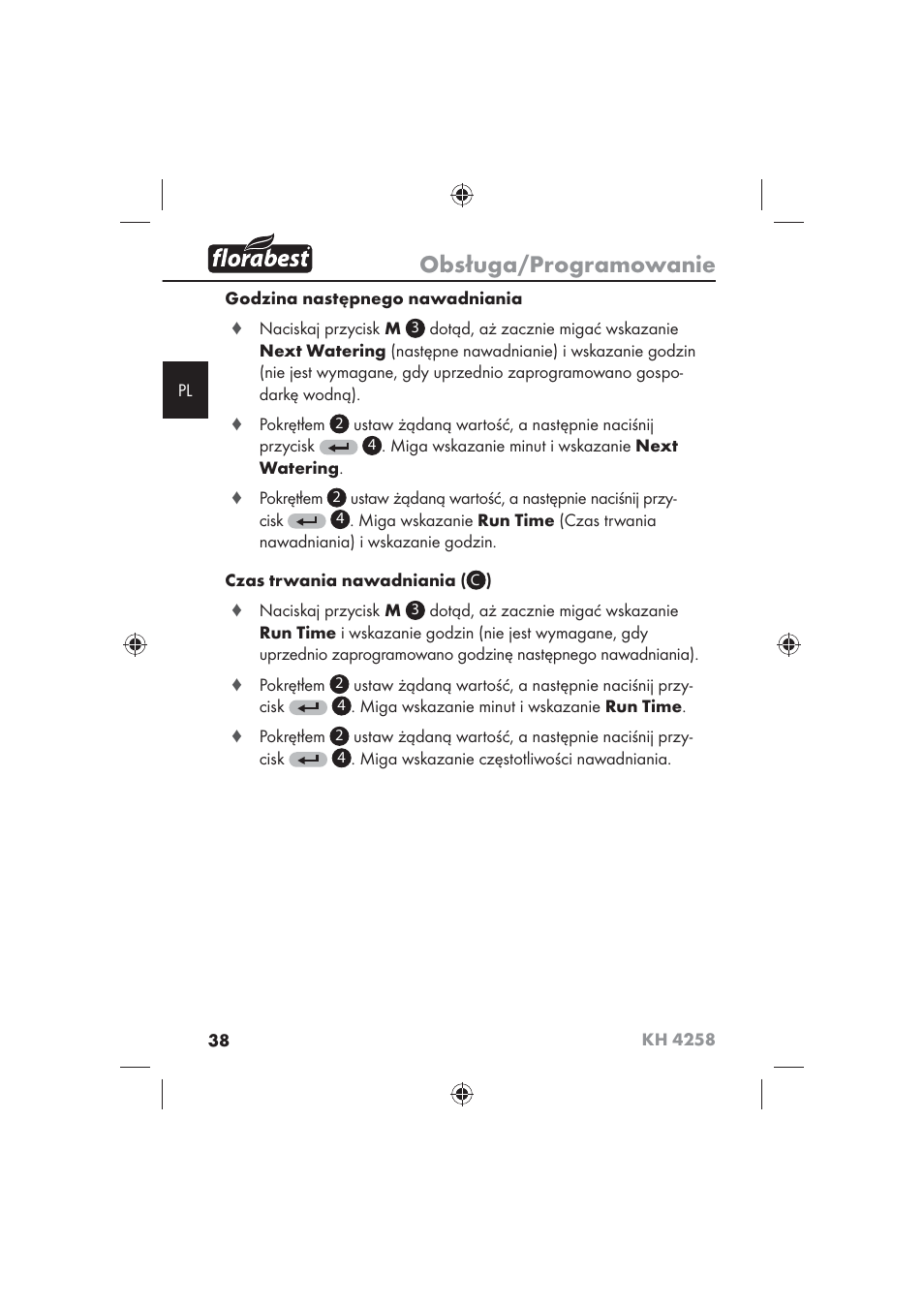 Obsługa/programowanie | Florabest KH 4258 User Manual | Page 40 / 170