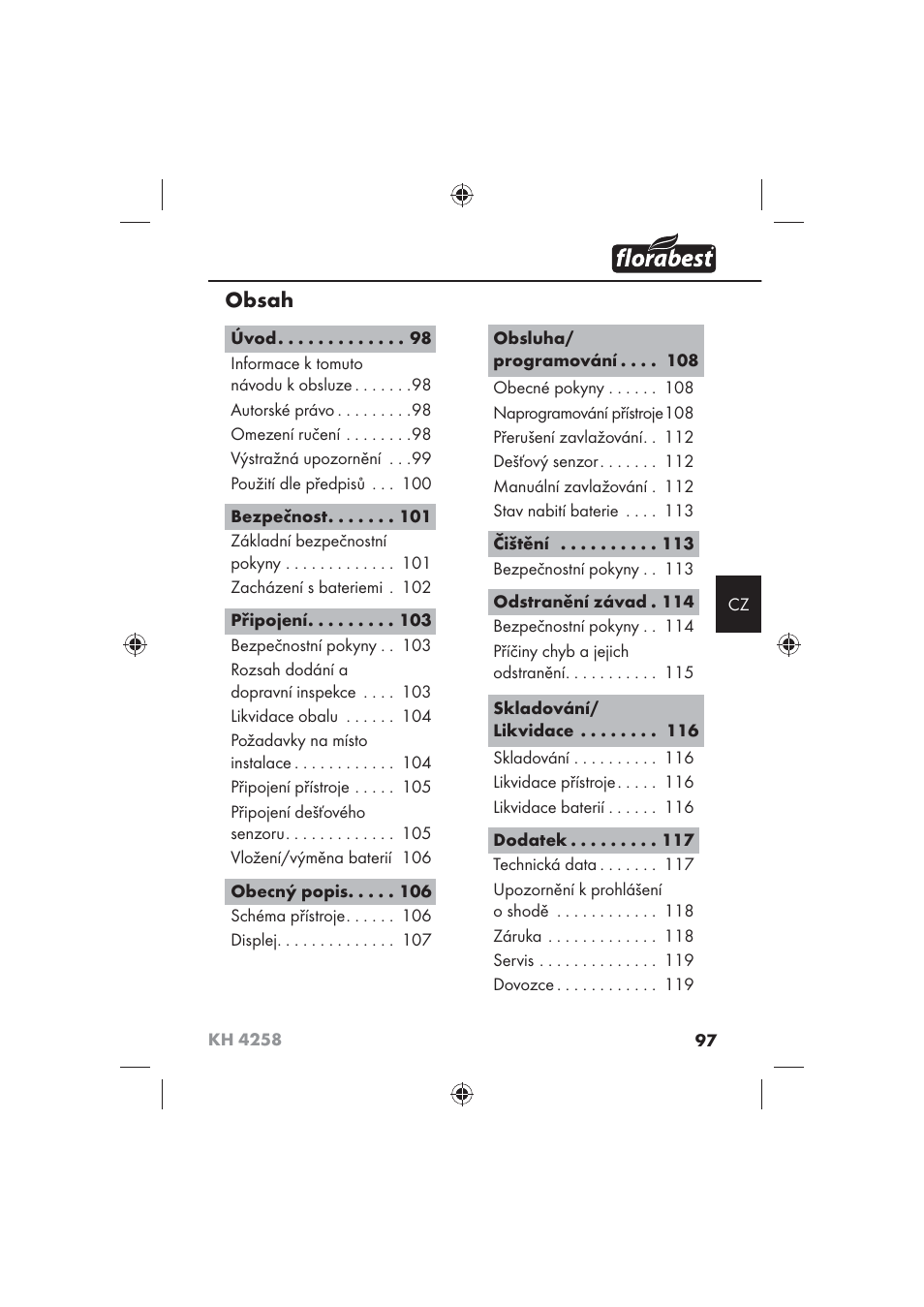 Florabest KH 4258 User Manual | Page 99 / 170