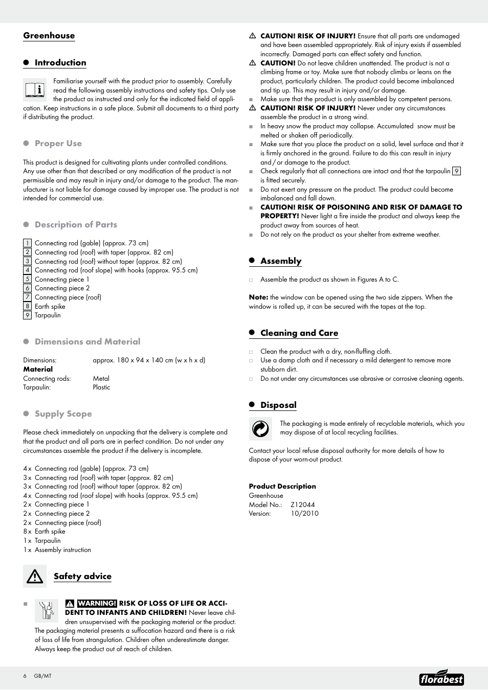 Florabest Z12044 User Manual | Page 6 / 10