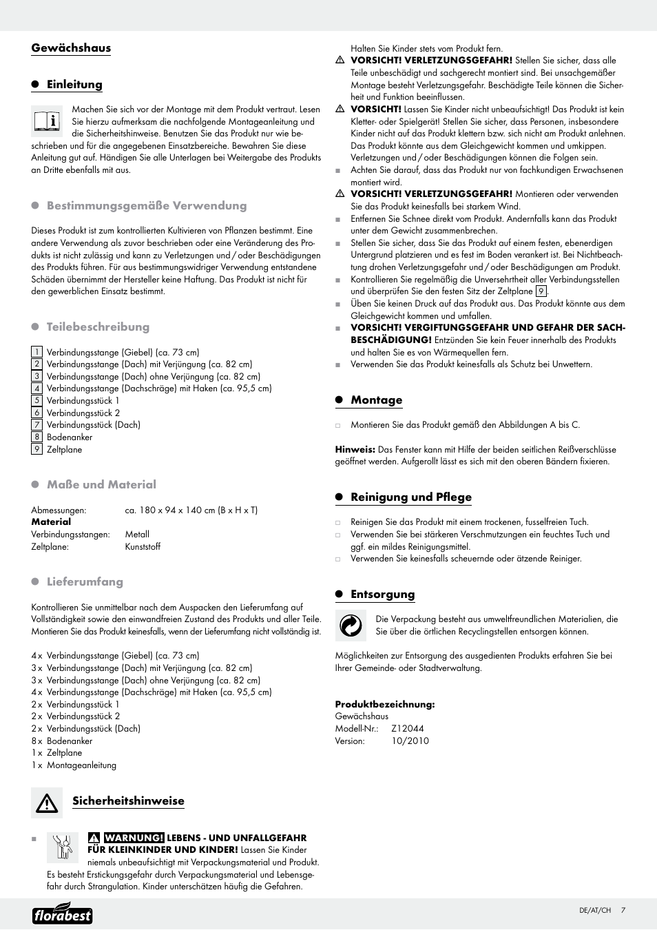 Florabest Z12044 User Manual | Page 7 / 10