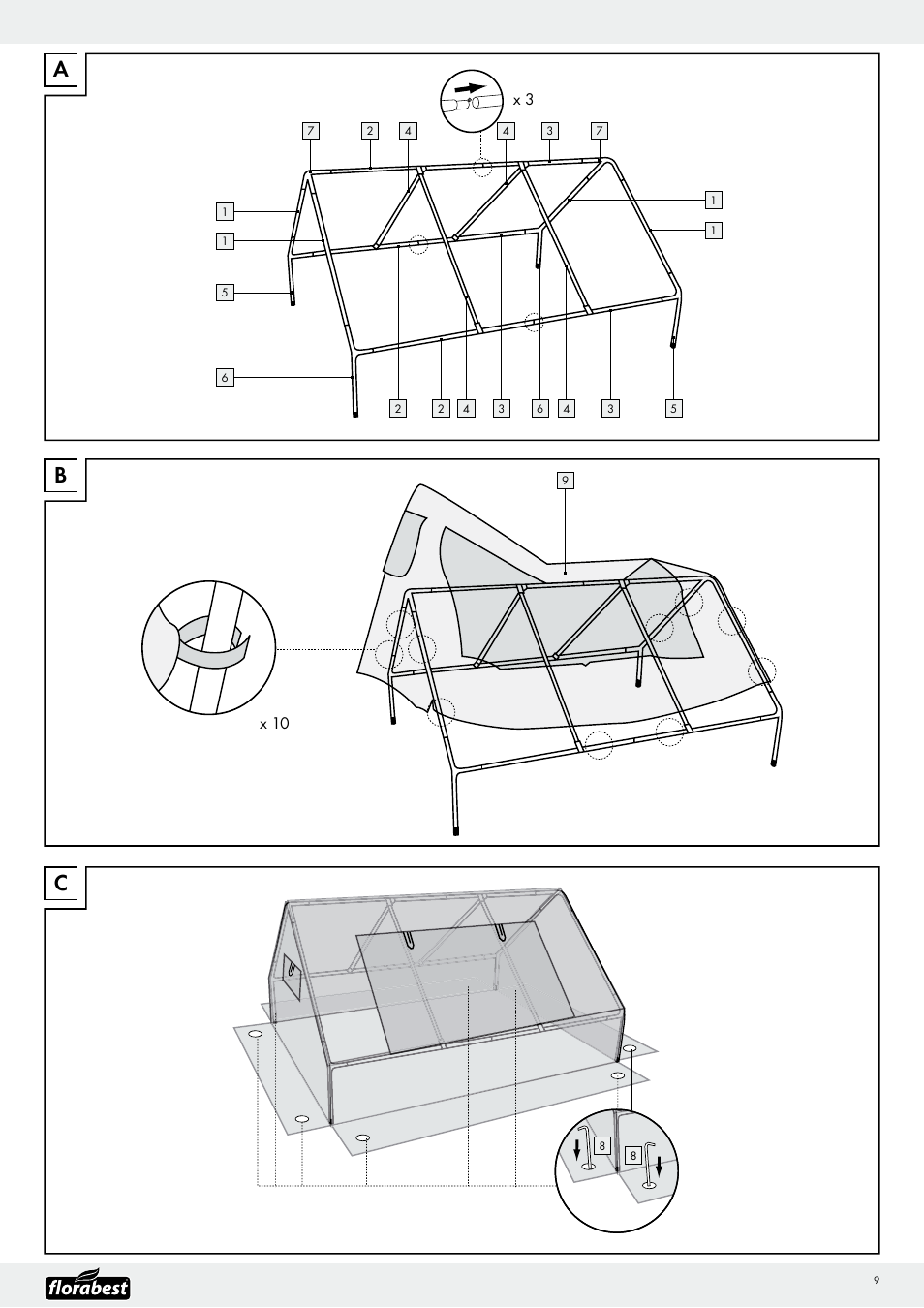 Ca b, X 10 | Florabest Z12044 User Manual | Page 9 / 10