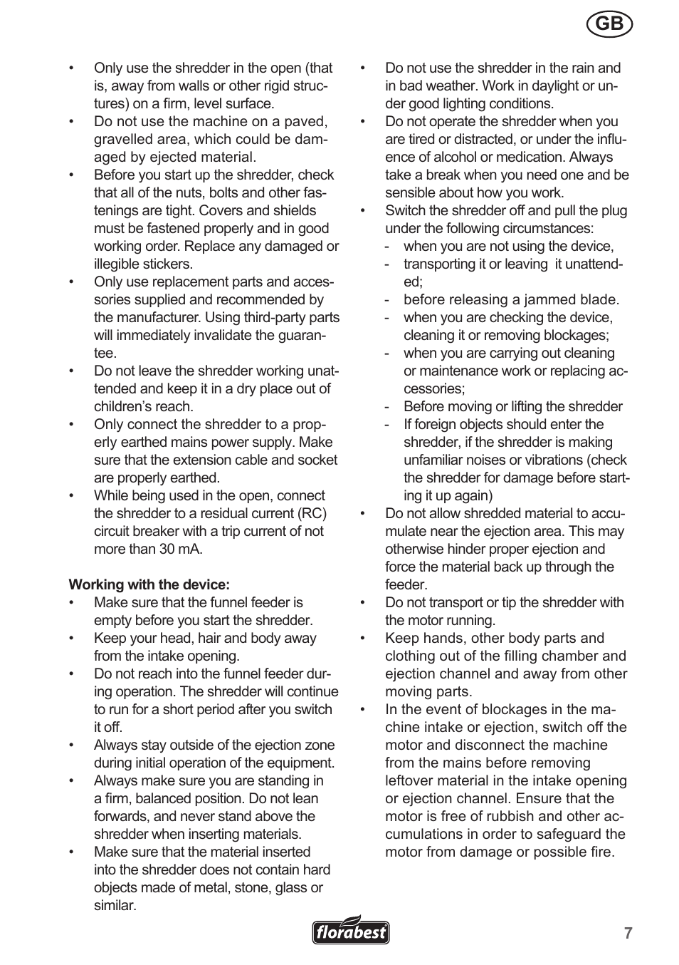 Florabest FMH 2400 A1 User Manual | Page 7 / 66