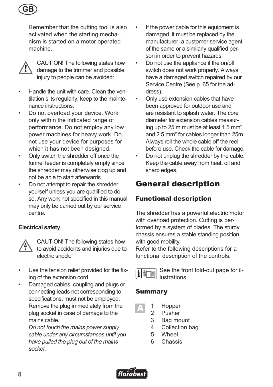 General description | Florabest FMH 2400 A1 User Manual | Page 8 / 66