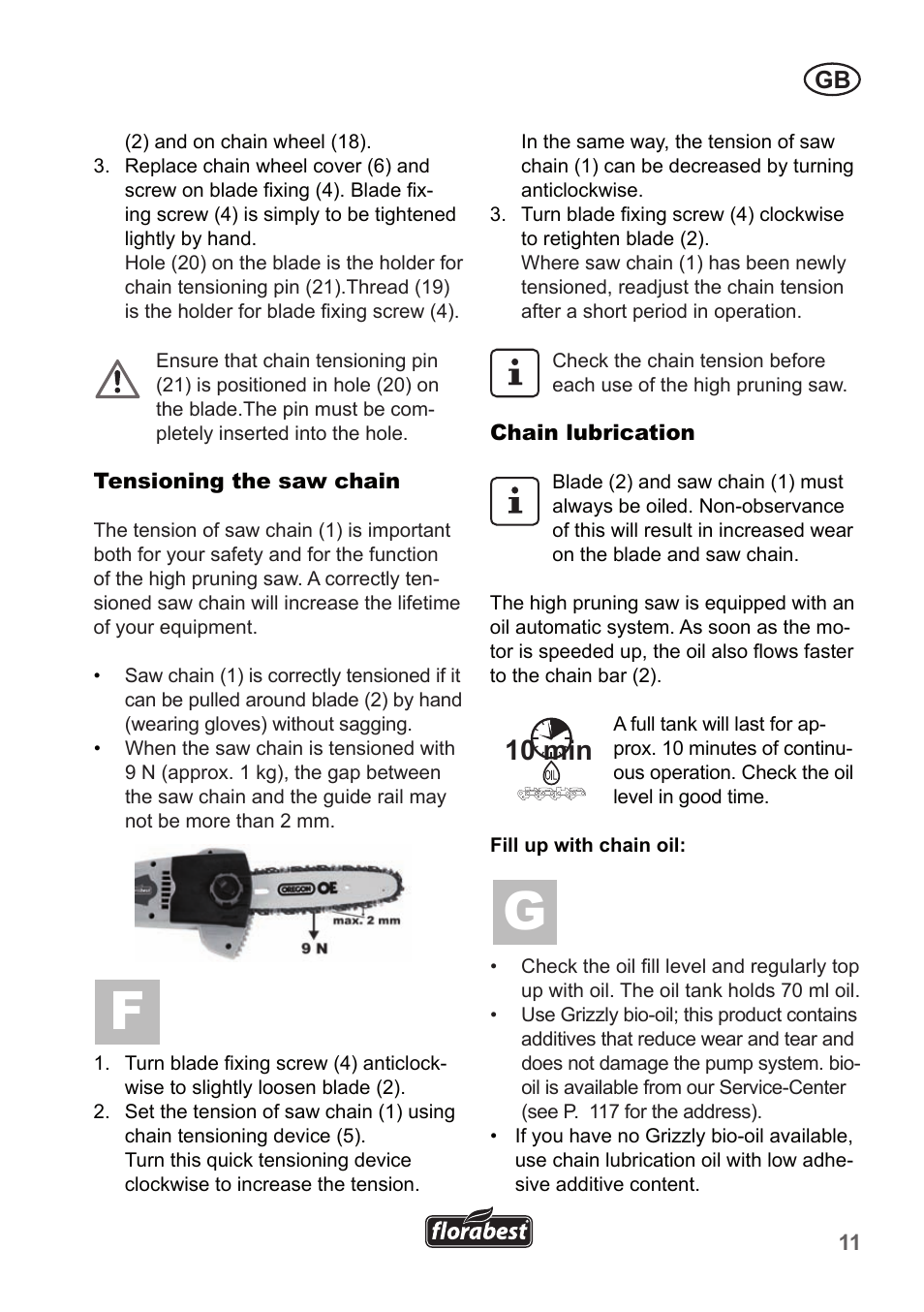 10 min | Florabest FHE 550 A1 User Manual | Page 11 / 118