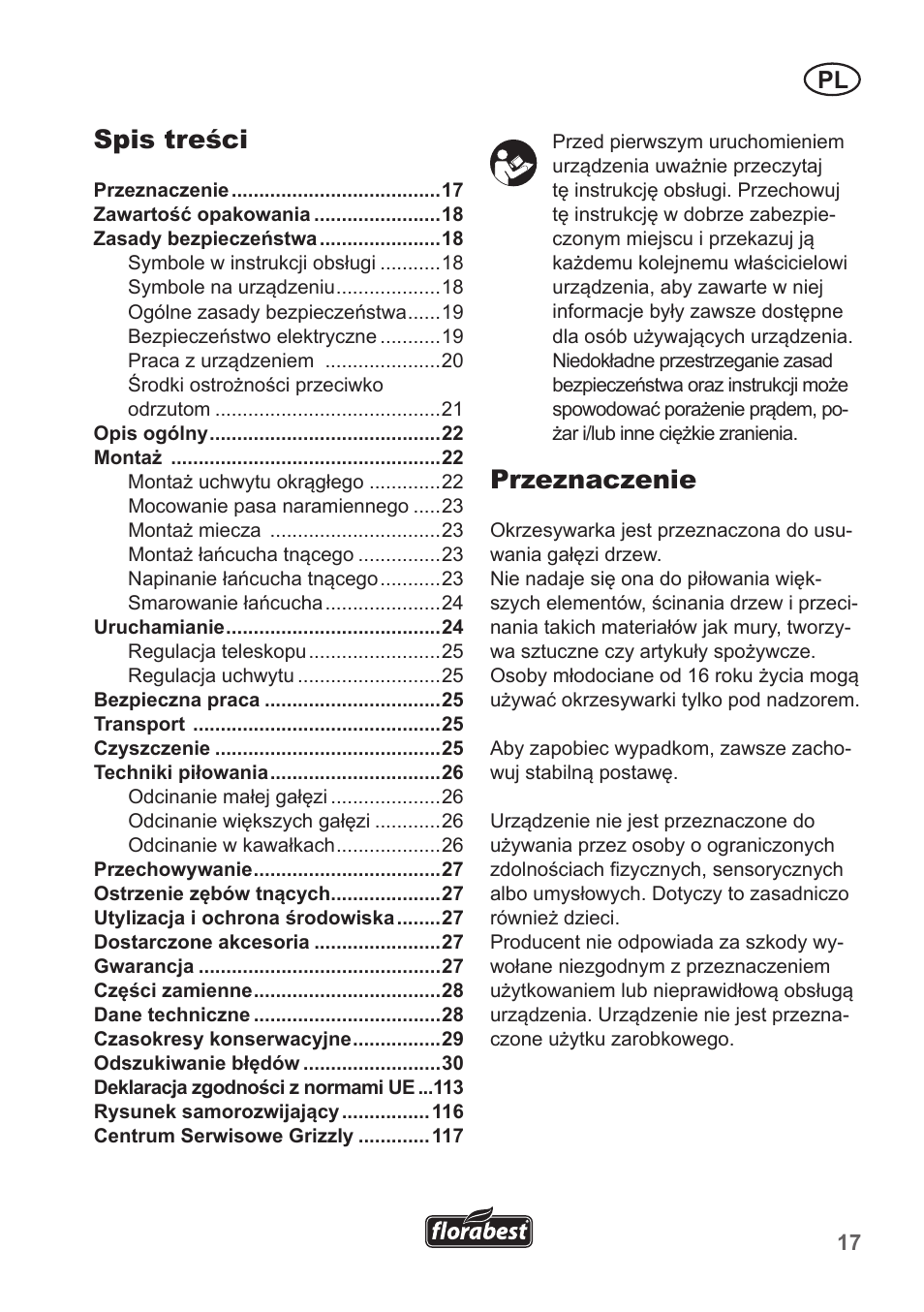Florabest FHE 550 A1 User Manual | Page 17 / 118