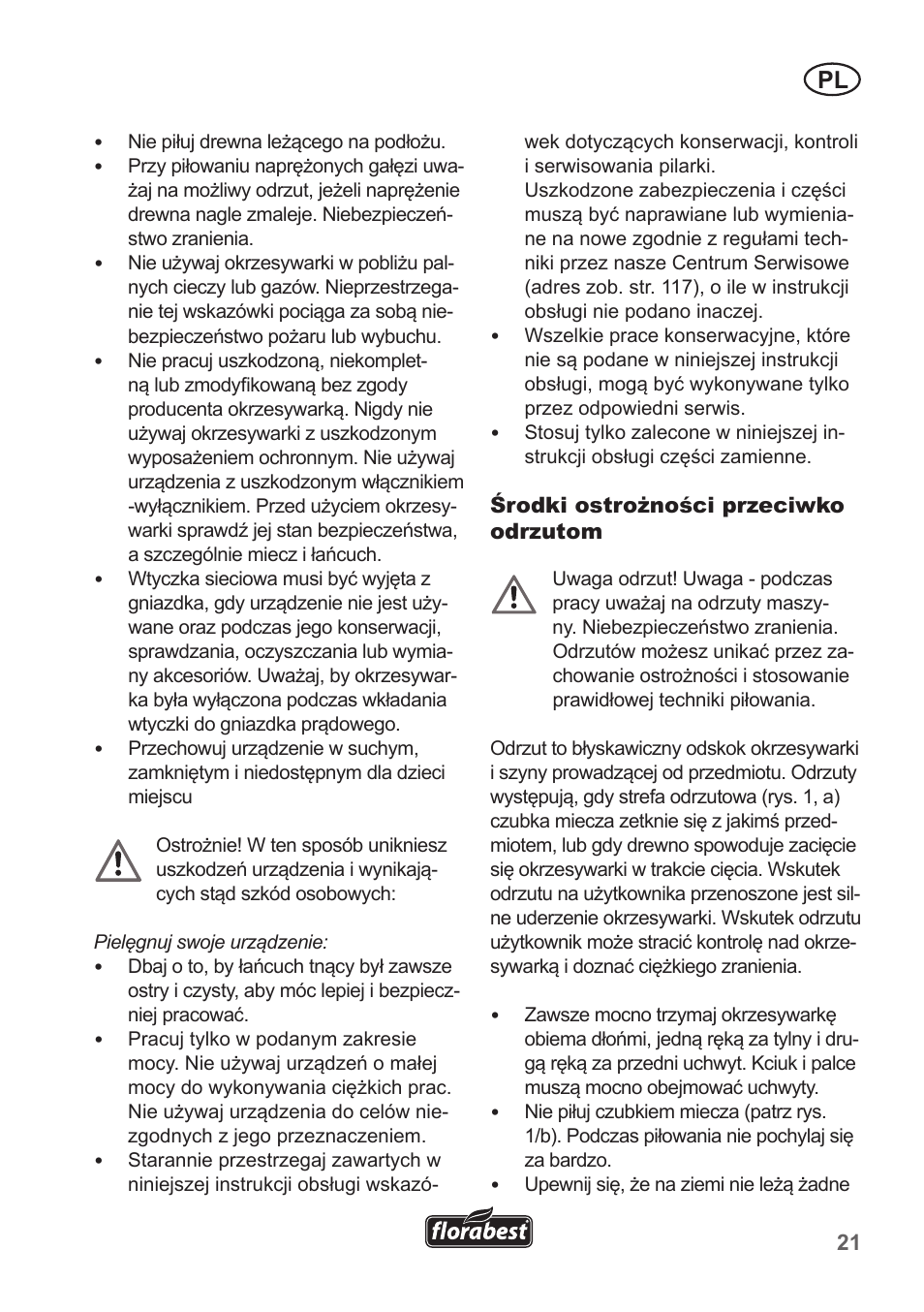 Florabest FHE 550 A1 User Manual | Page 21 / 118