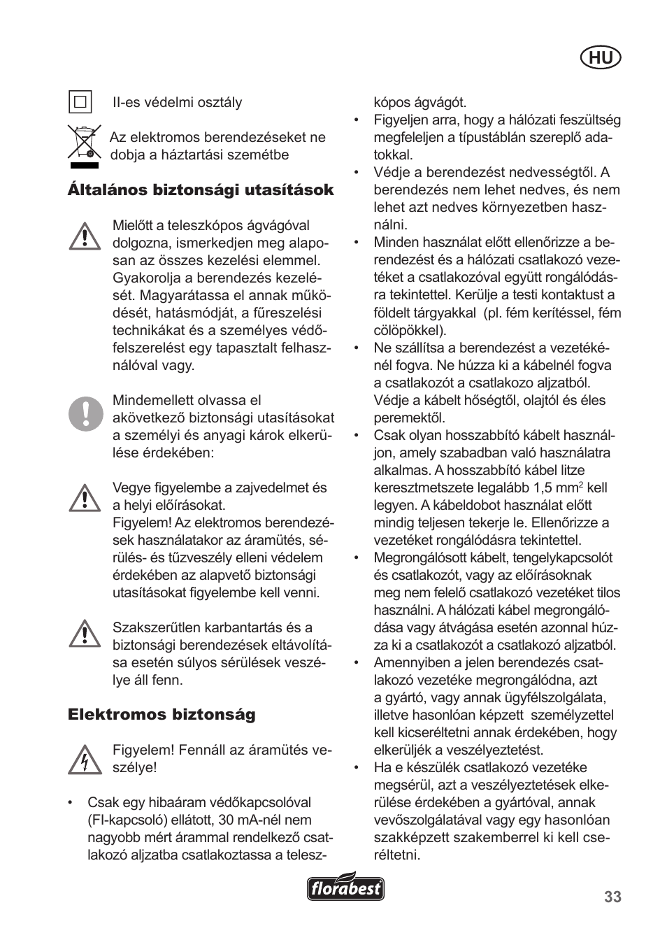 Florabest FHE 550 A1 User Manual | Page 33 / 118