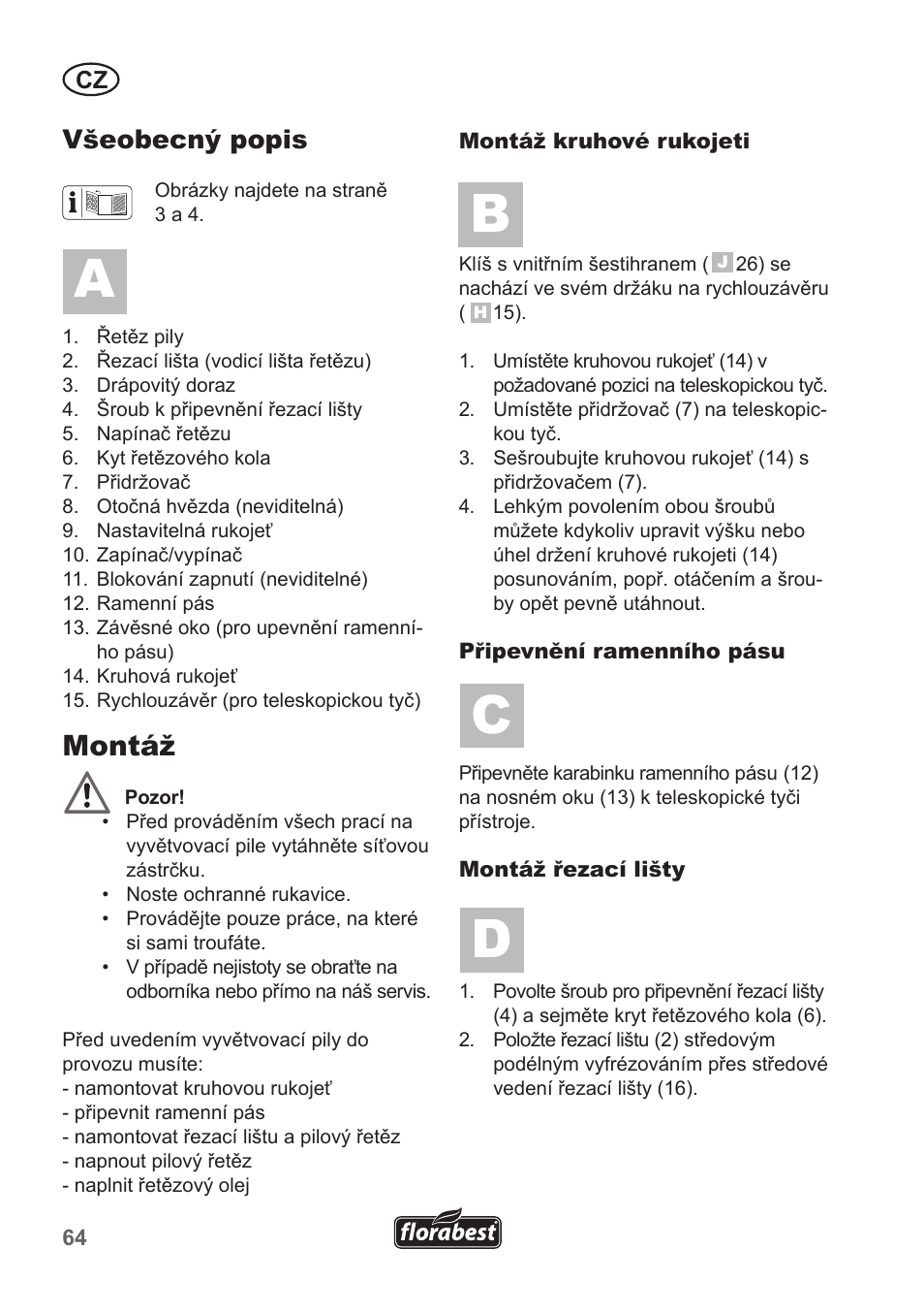 Montáž, Všeobecný popis | Florabest FHE 550 A1 User Manual | Page 64 / 118