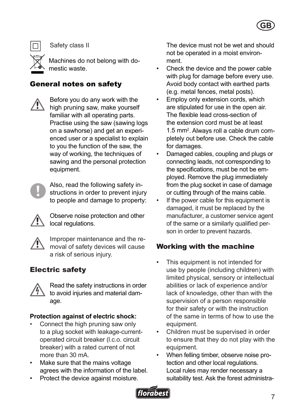 Florabest FHE 550 A1 User Manual | Page 7 / 118