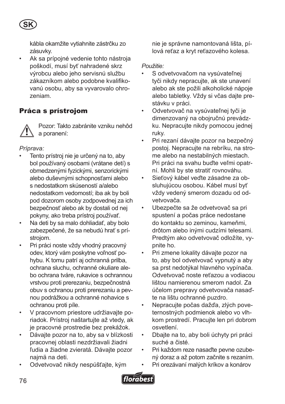 Florabest FHE 550 A1 User Manual | Page 76 / 118