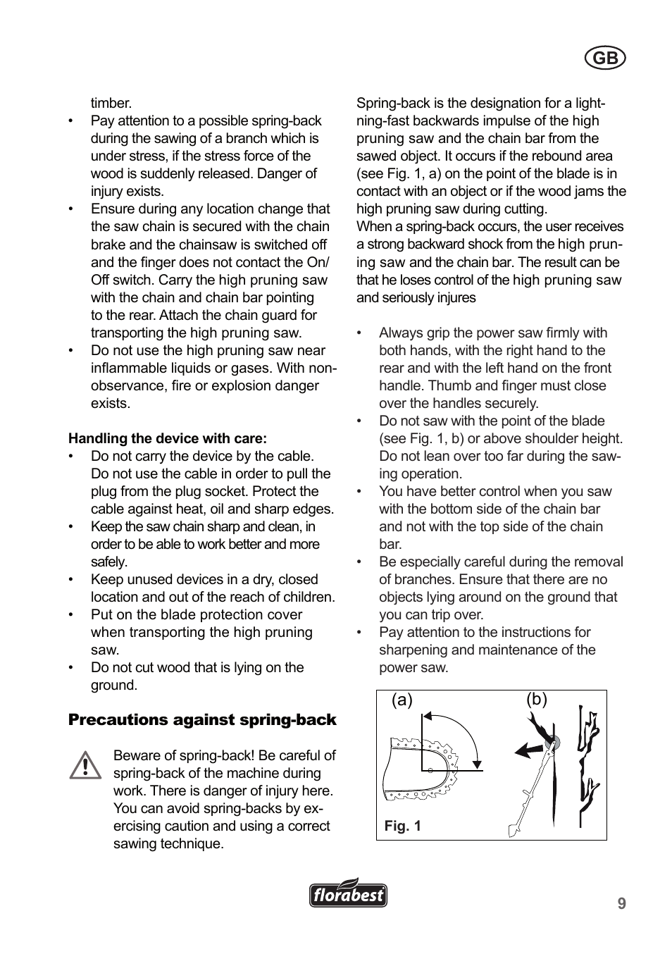 B) (a) bild 1 | Florabest FHE 550 A1 User Manual | Page 9 / 118