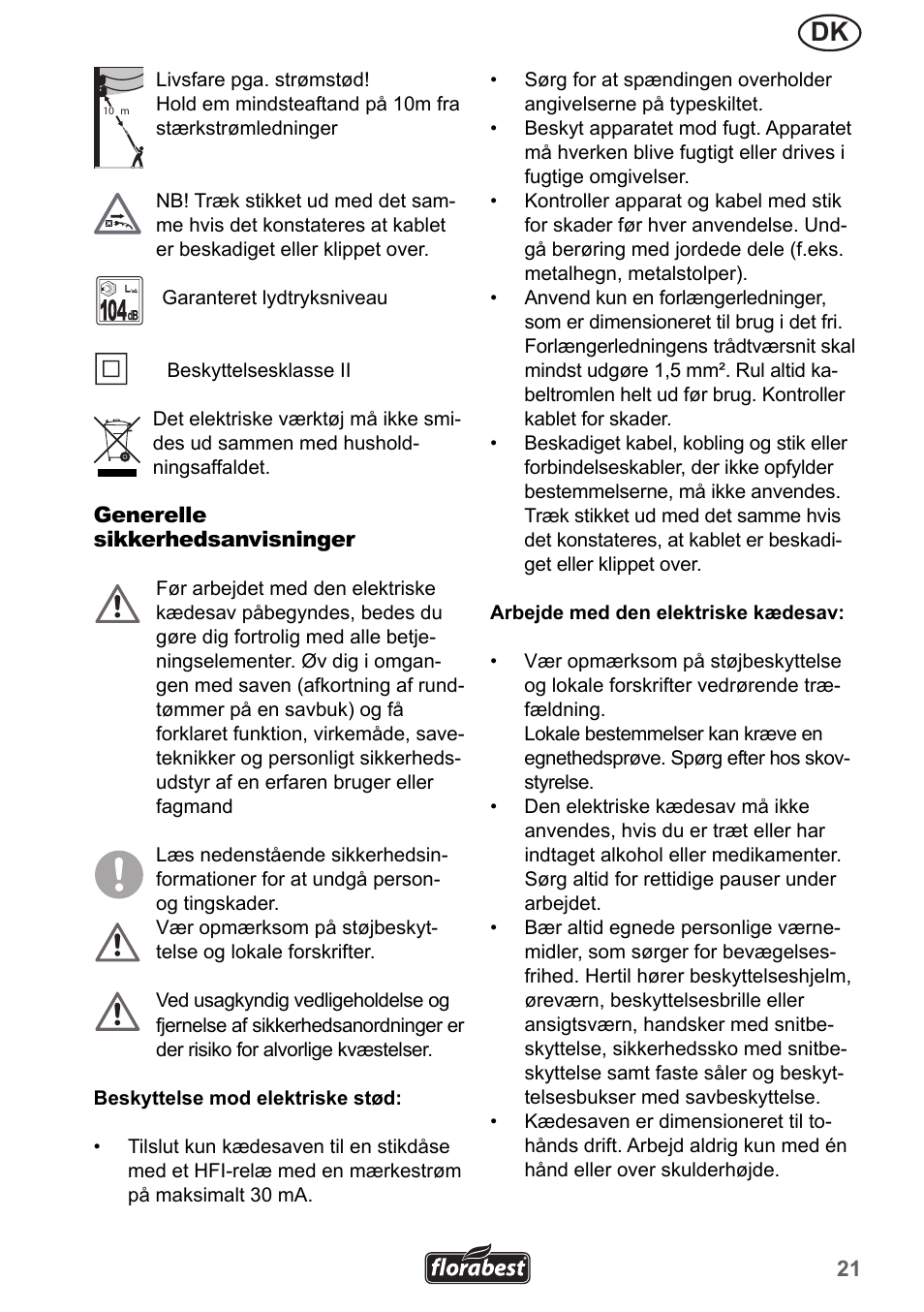 Florabest FHE 550 A1 User Manual | Page 21 / 35