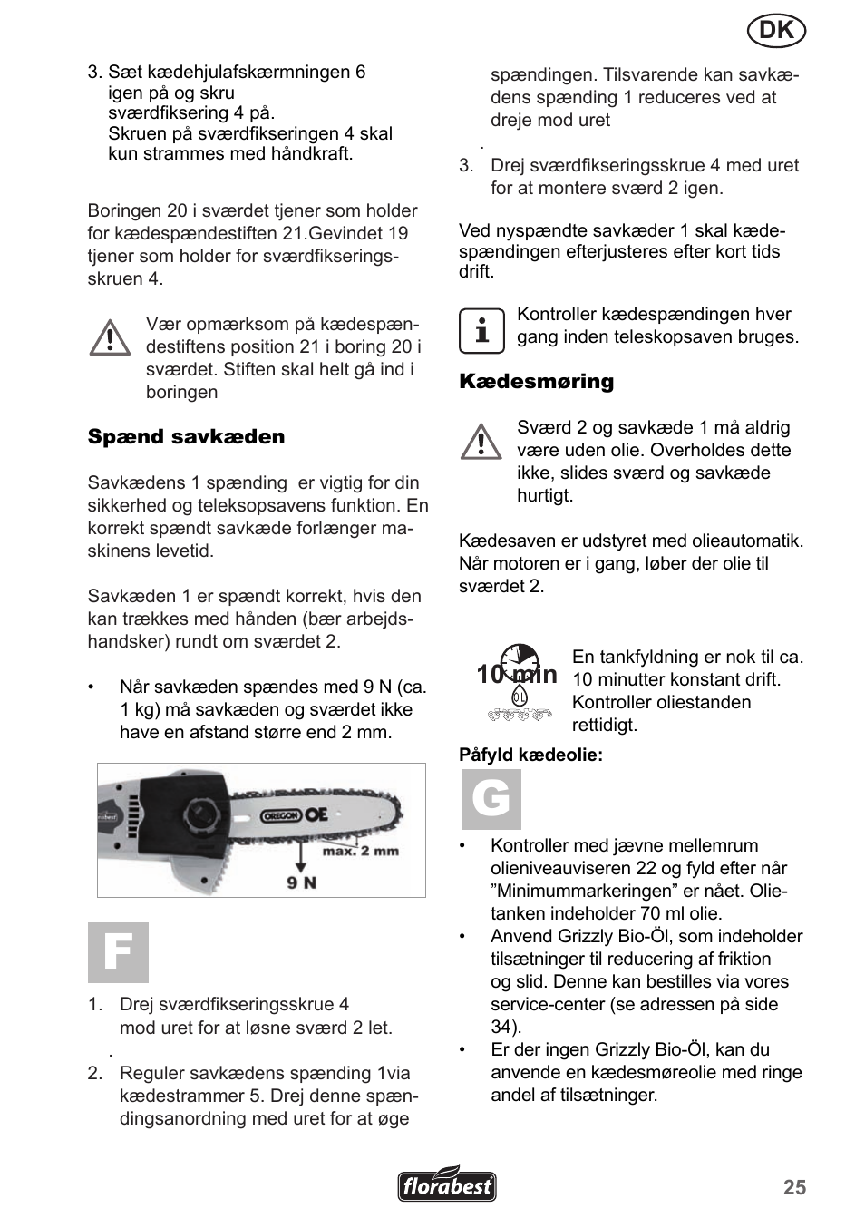 10 min | Florabest FHE 550 A1 User Manual | Page 25 / 35