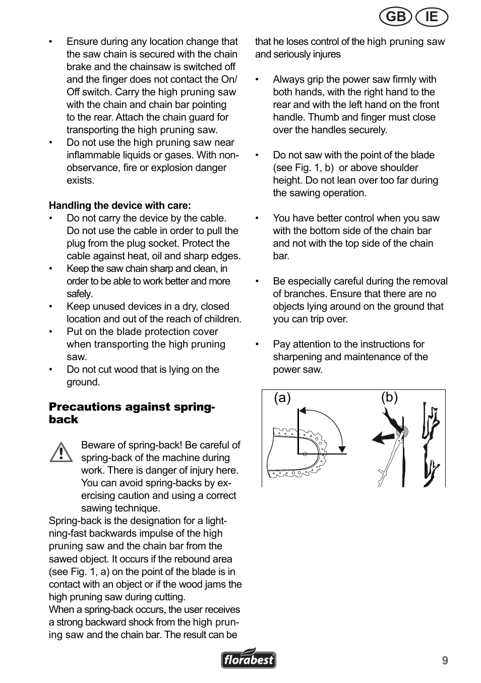 Ie gb, B) (a) bild 1 | Florabest FHE 550 A1 User Manual | Page 9 / 35