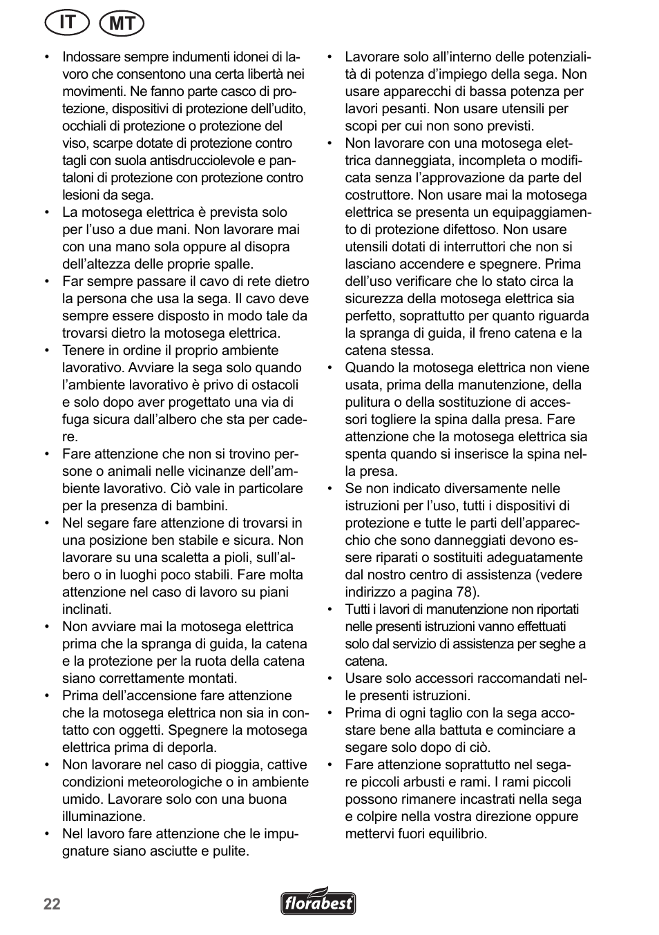 It mt | Florabest FHE 550 A1 User Manual | Page 22 / 79