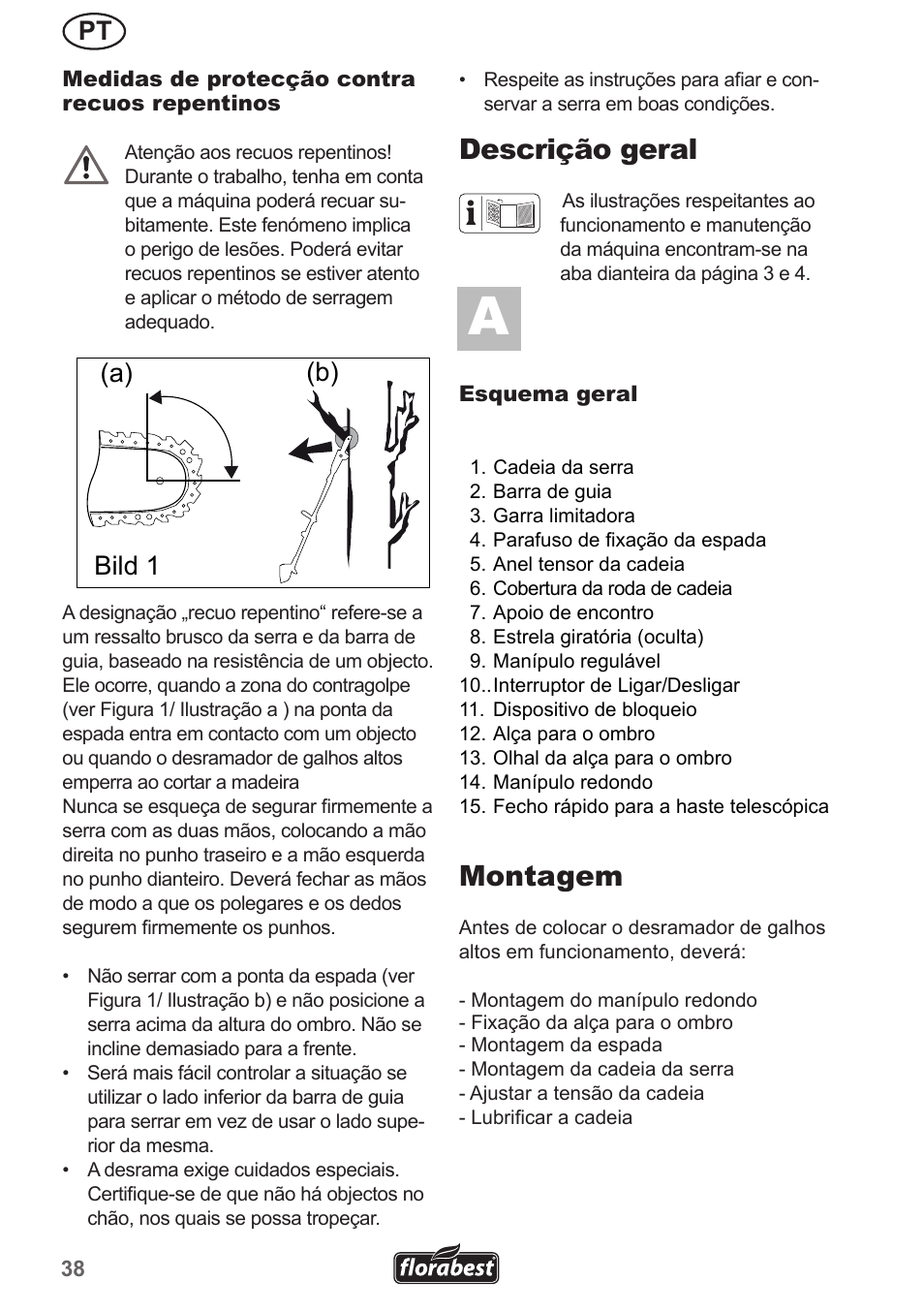 Descrição geral, Montagem, B) (a) bild 1 | Florabest FHE 550 A1 User Manual | Page 38 / 79