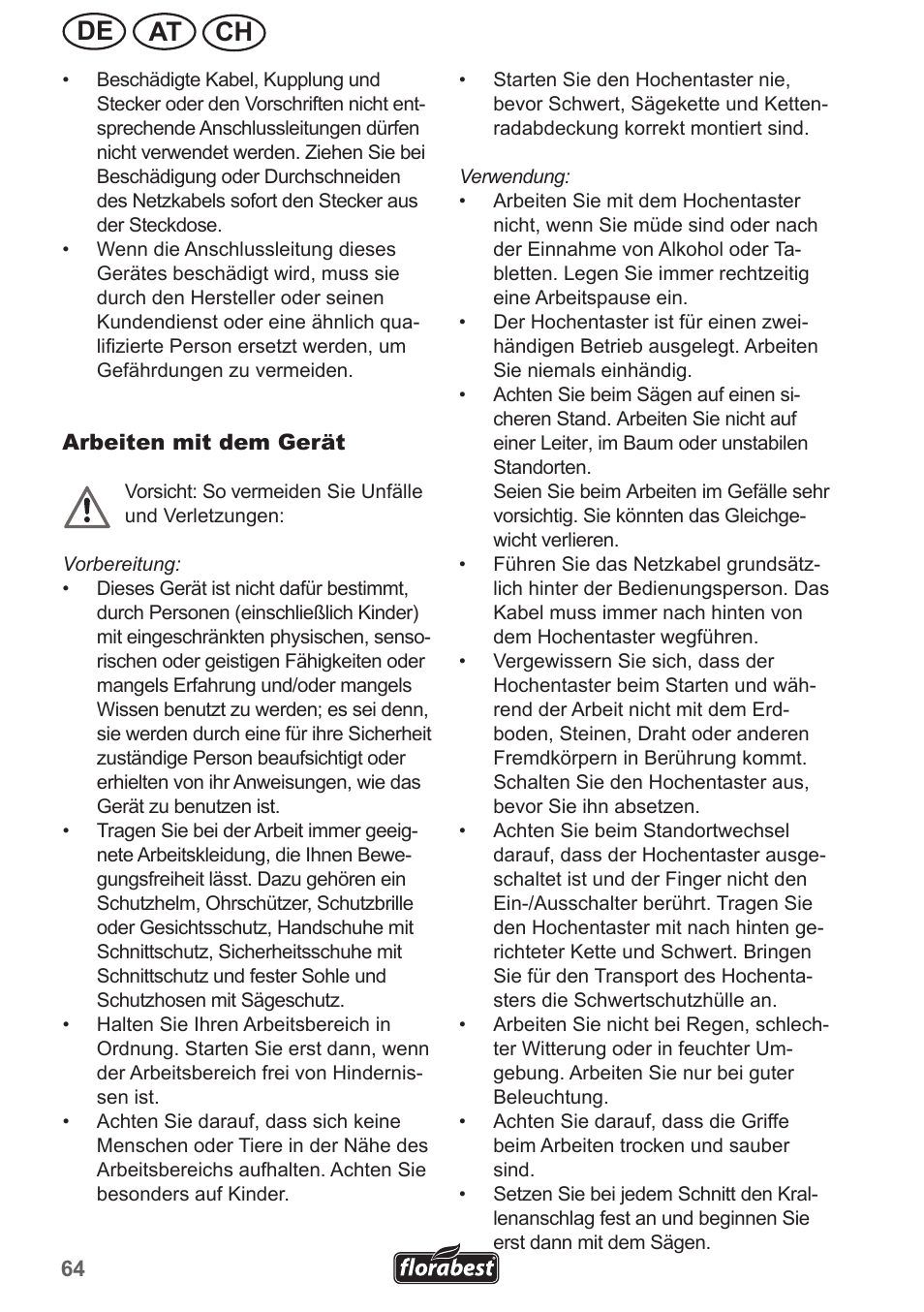 Ch at de | Florabest FHE 550 A1 User Manual | Page 64 / 79