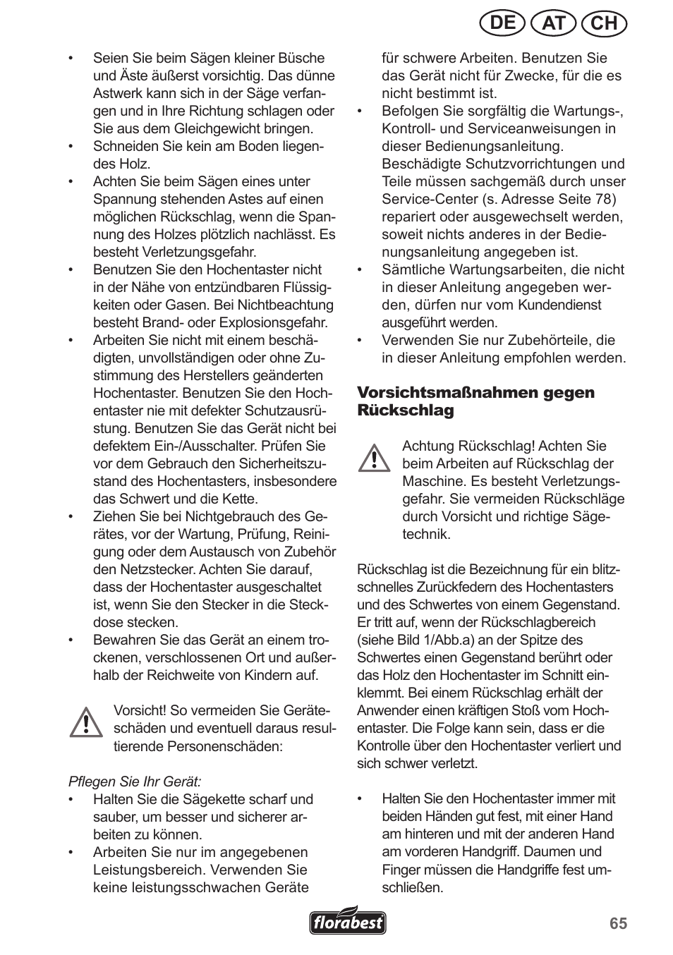 Ch at de | Florabest FHE 550 A1 User Manual | Page 65 / 79