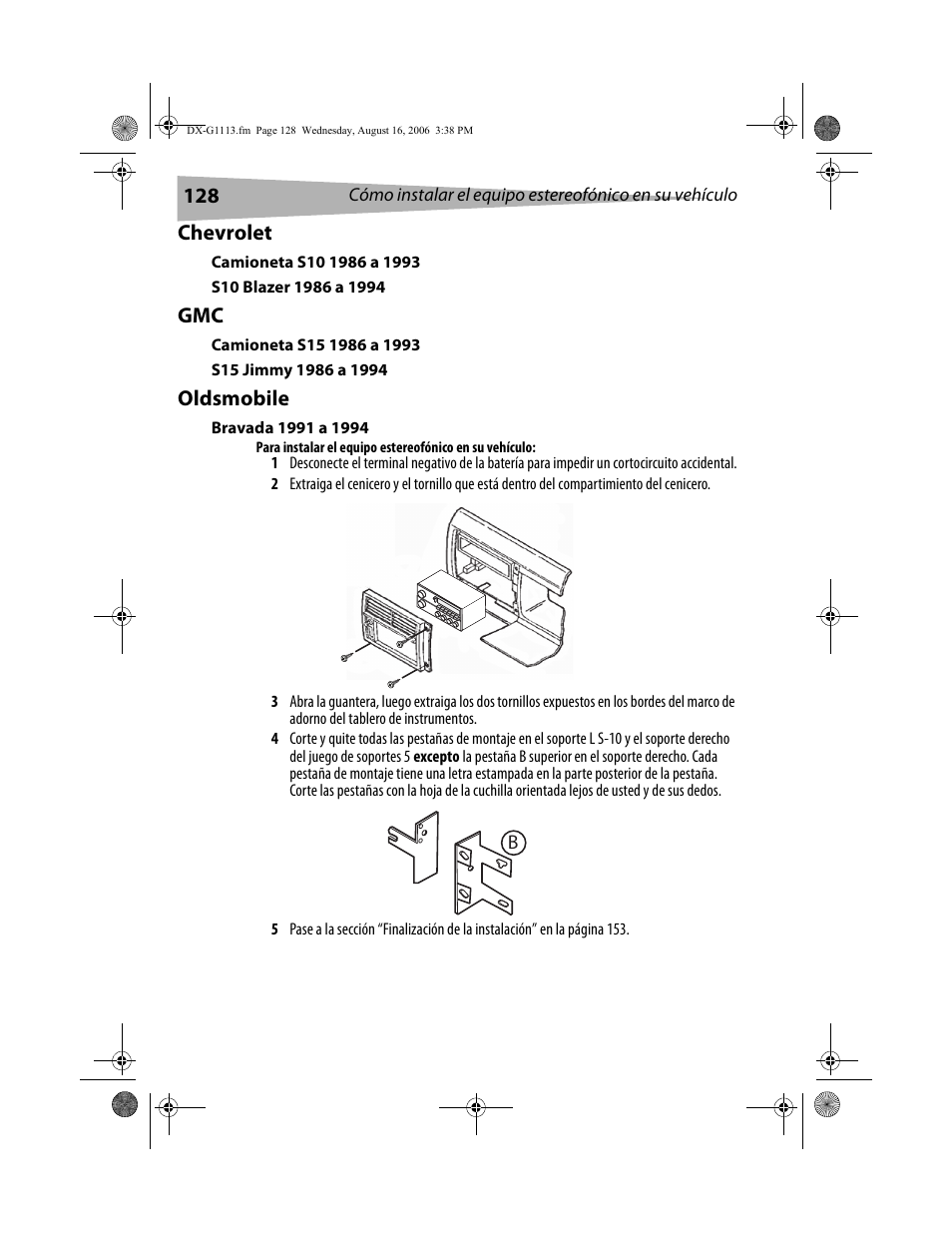 Chevrolet, Oldsmobile | Dynex DX-G1113 User Manual | Page 128 / 156