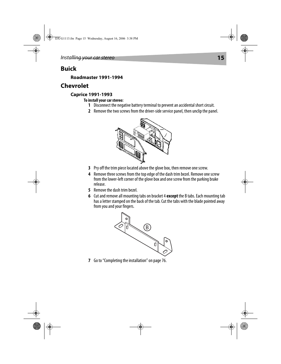 15 buick, Chevrolet | Dynex DX-G1113 User Manual | Page 15 / 156