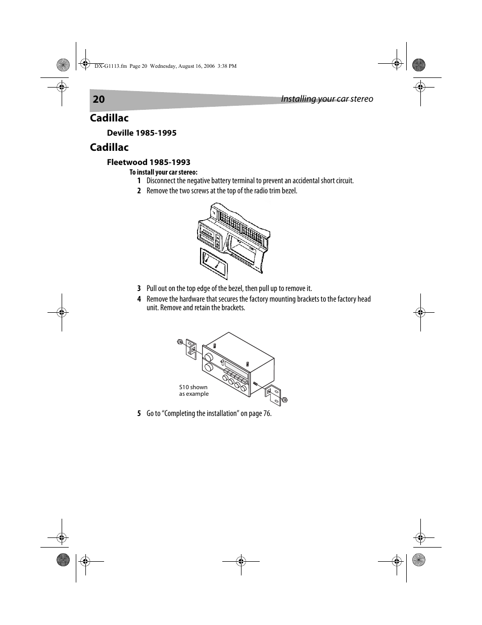 Cadillac | Dynex DX-G1113 User Manual | Page 20 / 156