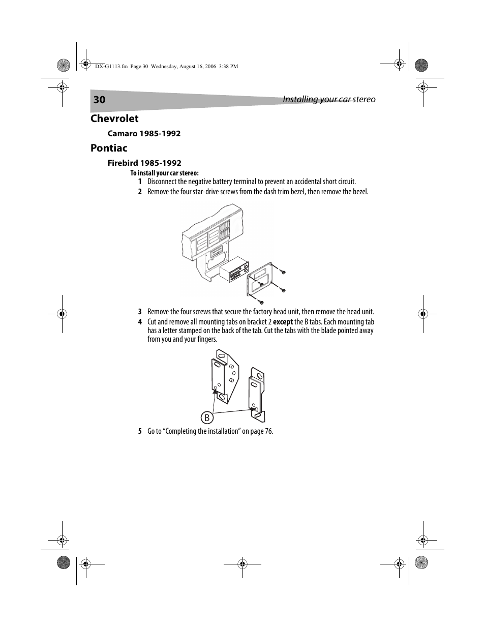 Chevrolet, Pontiac | Dynex DX-G1113 User Manual | Page 30 / 156