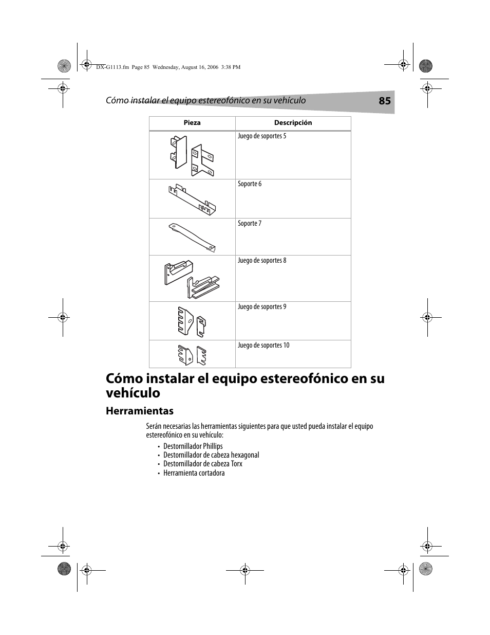 Herramientas | Dynex DX-G1113 User Manual | Page 85 / 156
